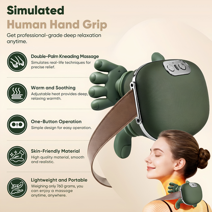 Shoulder & Neck Massager - Deep Tissue Massage to Relieve Muscle Tension, Home & Office Use (Green)