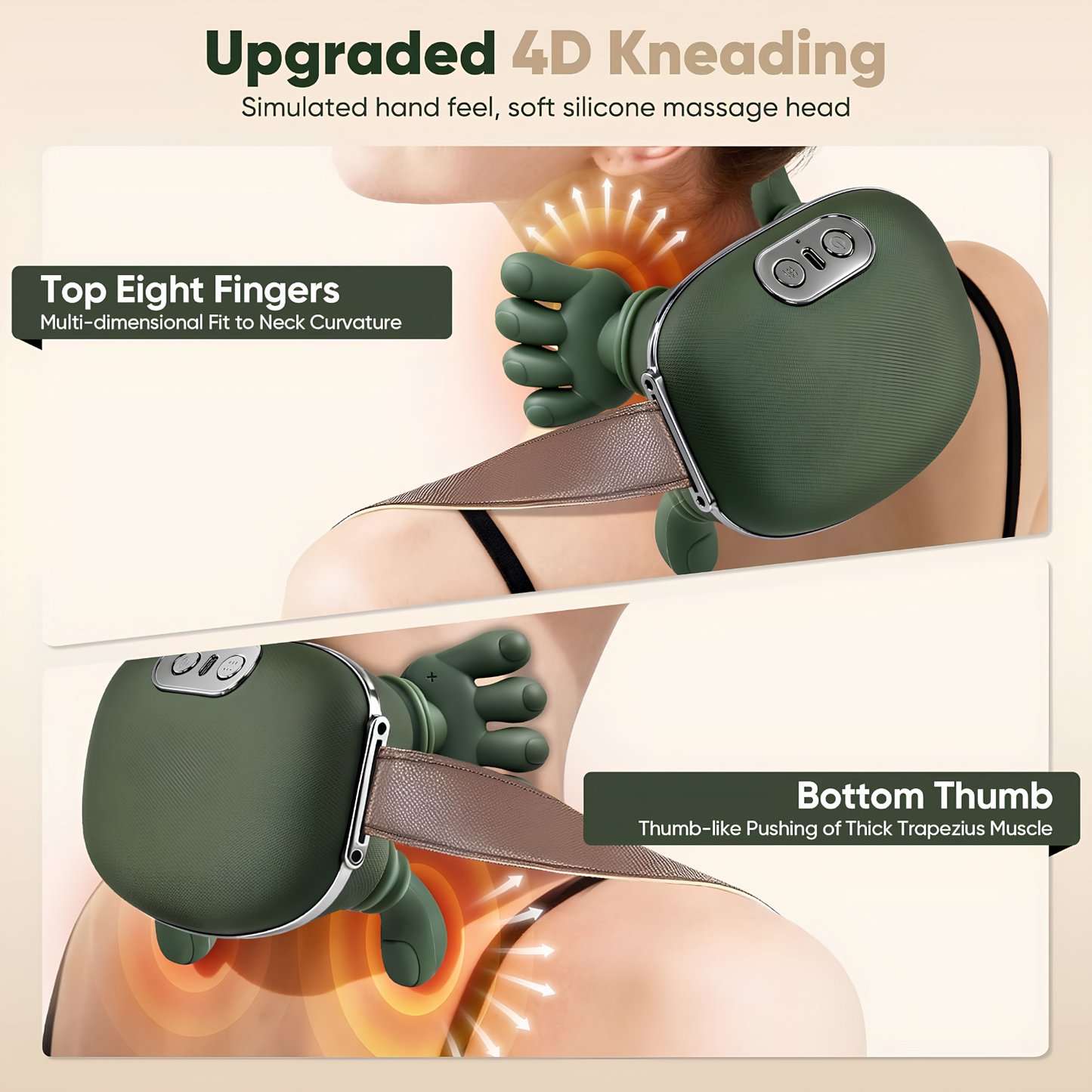 Shoulder & Neck Massager - Deep Tissue Massage to Relieve Muscle Tension, Home & Office Use (Green)