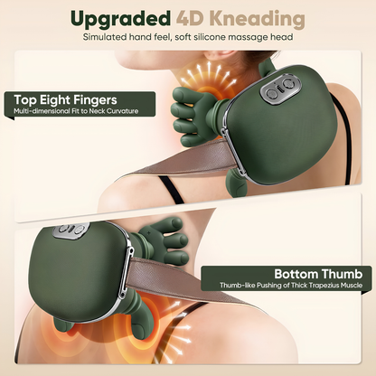 Shoulder & Neck Massager - Deep Tissue Massage to Relieve Muscle Tension, Home & Office Use (Green)