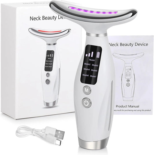 7-in-1 Multi-Function Facial Massager | LED Face & Neck Massager - Ifrah Mart