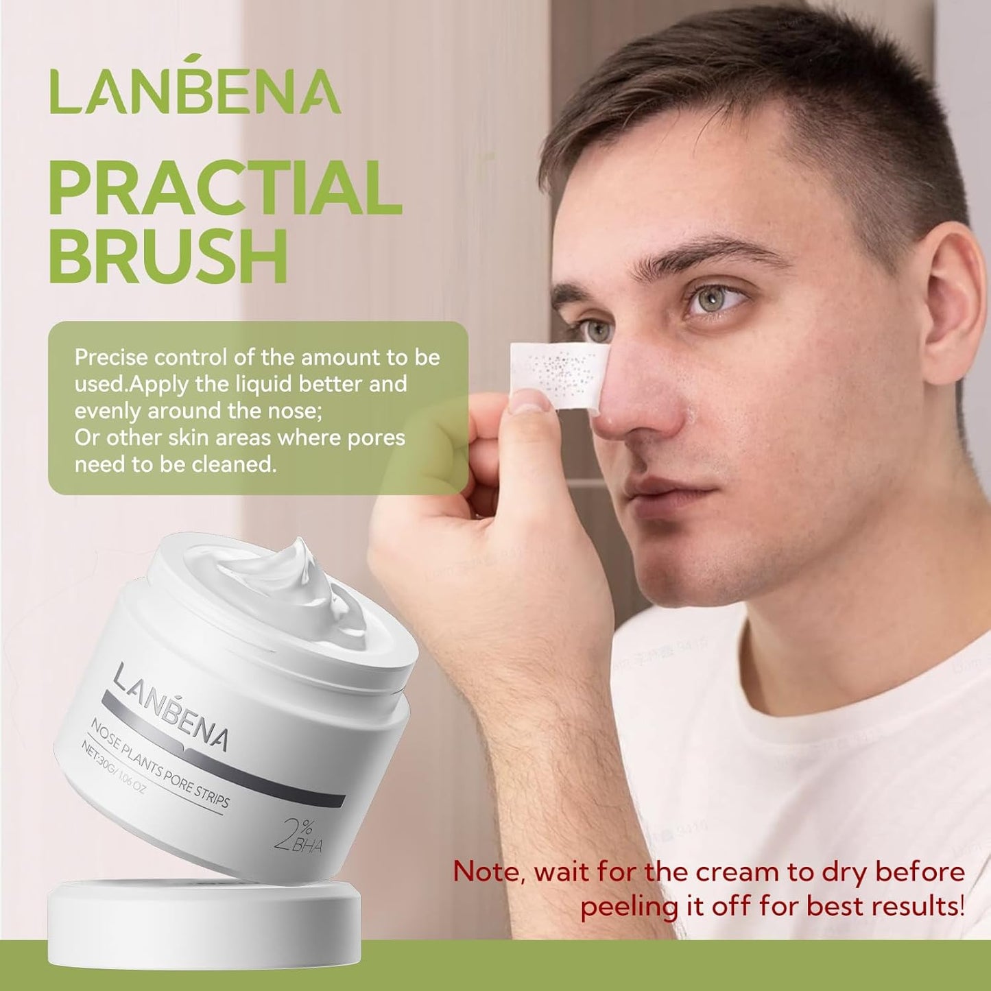 LANBENA 2% BHA Blackhead Removal Nose Mask – Deep Pore Cleansing Treatment