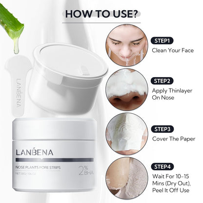 LANBENA 2% BHA Blackhead Removal Nose Mask – Deep Pore Cleansing Treatment